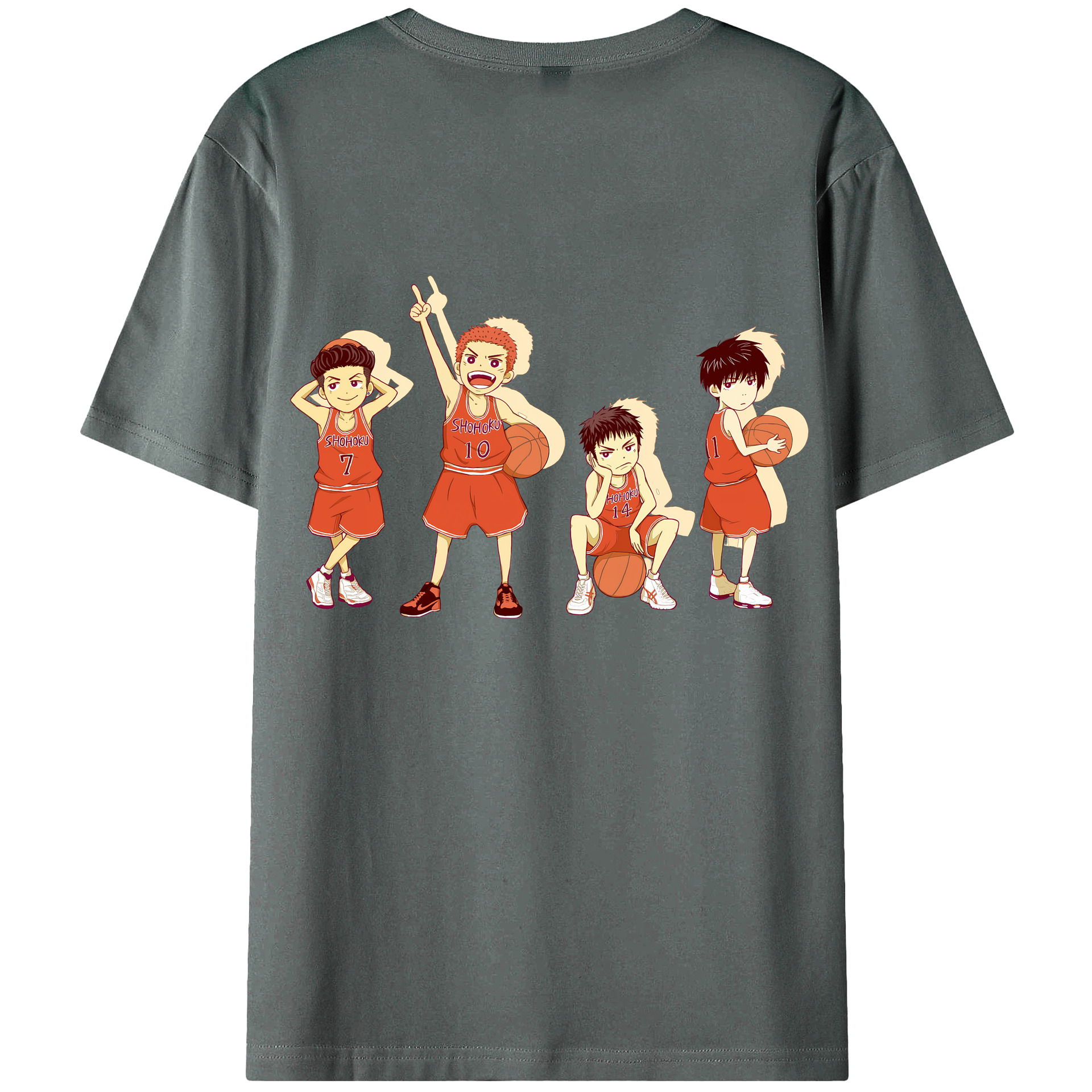 （画像用） SLAM DUNK／スラムダンク 綿100％ メンズ半袖Tシャツ（バックプリント） 通気性